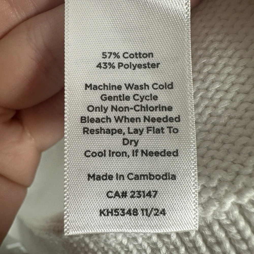 Talbots Open Knit Cardigan Sweater Womens Plus 2X Cotton Blend Minimalist Beachy